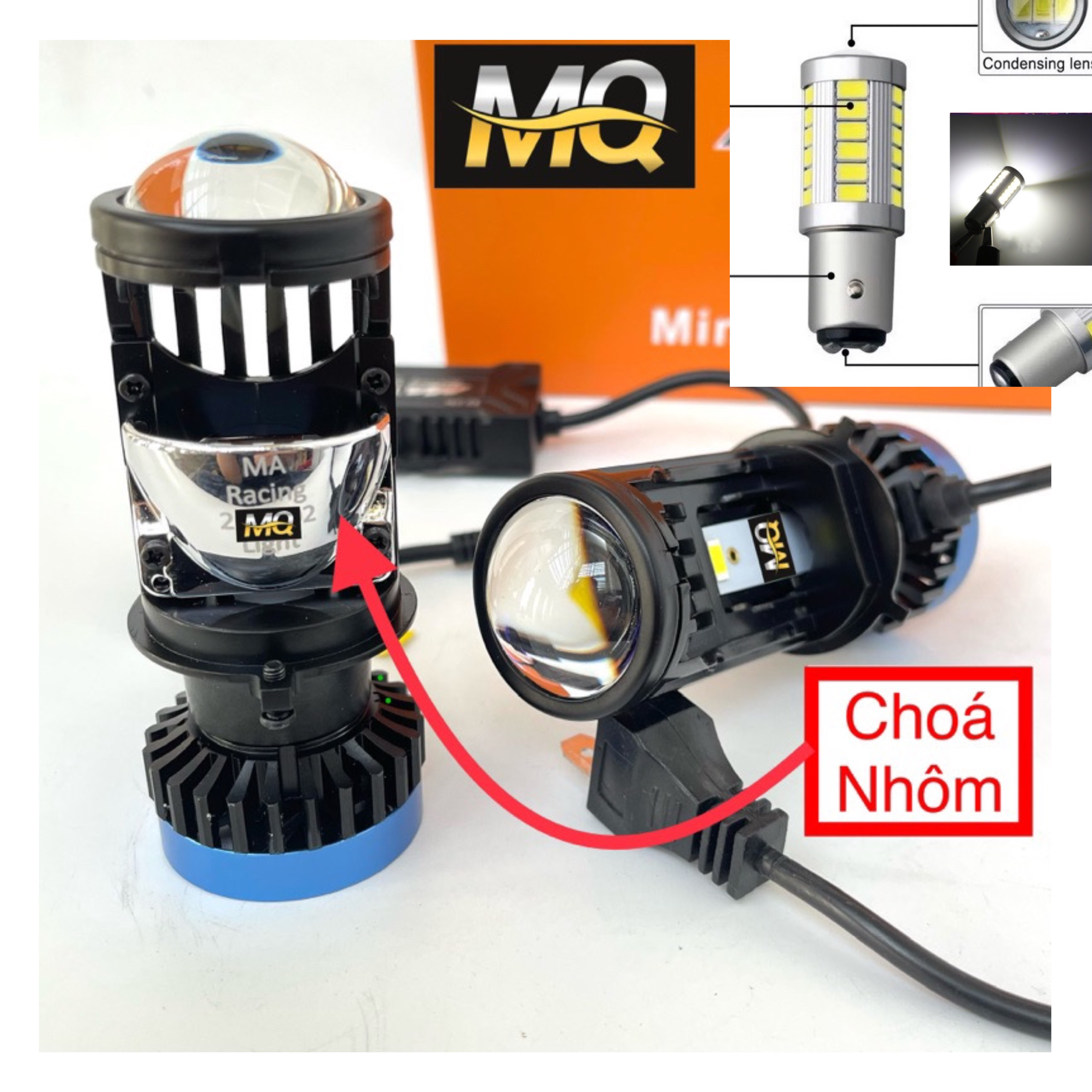COMBO KM : ĐÈN PHA LED BI CẦU MINI T2 LIGHT 65w NEW 2024 Tặng ĐÈN HẬU NHÁY SIÊU HOT ( Ánh Sáng Xem ViDeo)