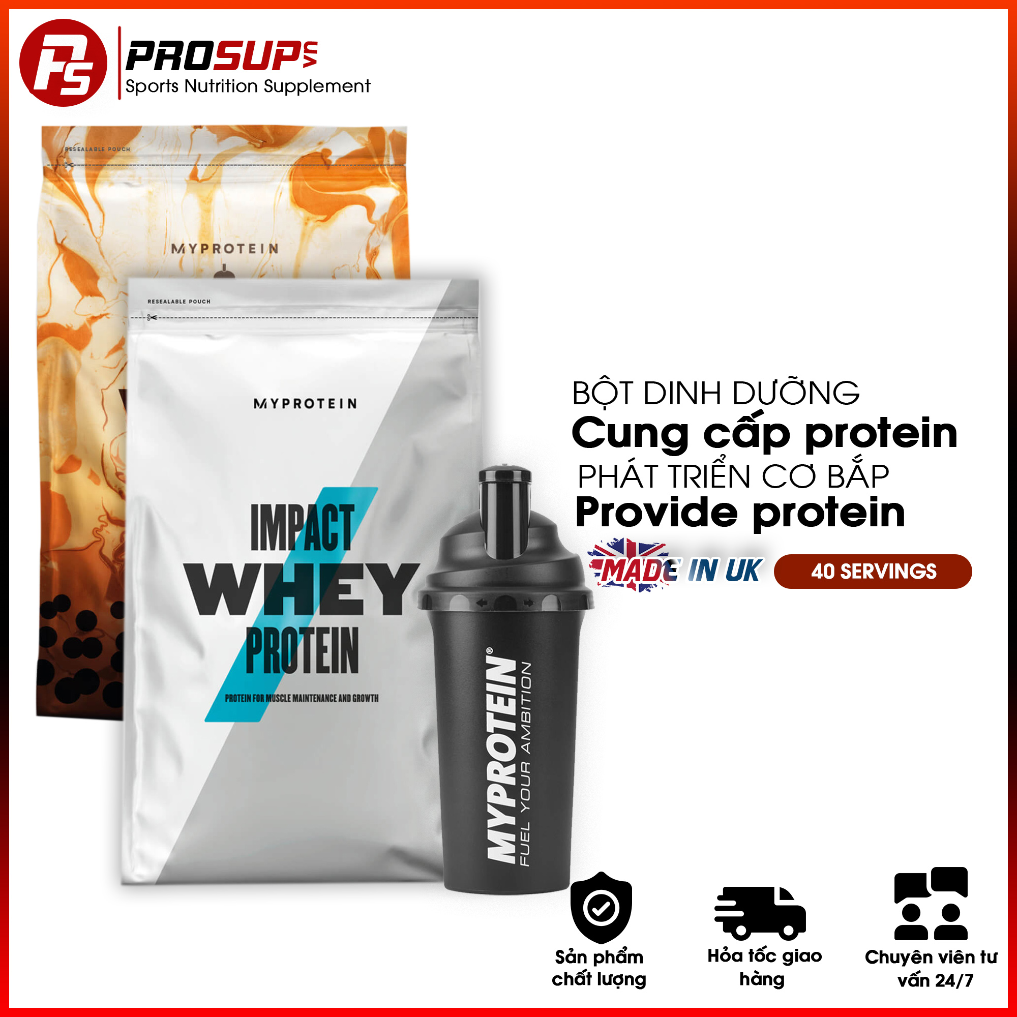 Whey Protein - My Protein - Impact Whey Protein Bổ sung dĩnh dưỡng phát triển cơ bắp