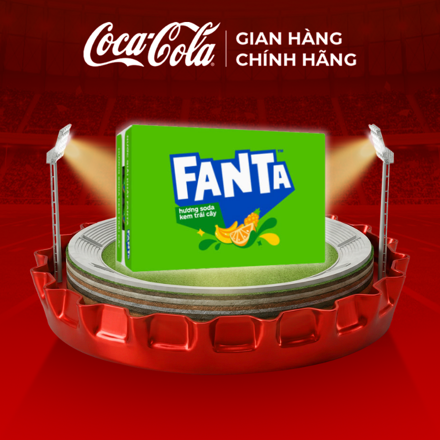 [SIÊU SALE ] Thùng 24 Lon Nước Ngọt Giải Khát Có Gas Fanta vị Soda Kem 320ml/Lon Sale 15.4 Coca-Cola Chính Hãng_LD