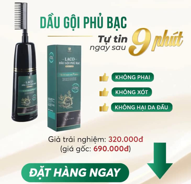 Dầu gội phủ bạc Laco Black Hair chính hãng