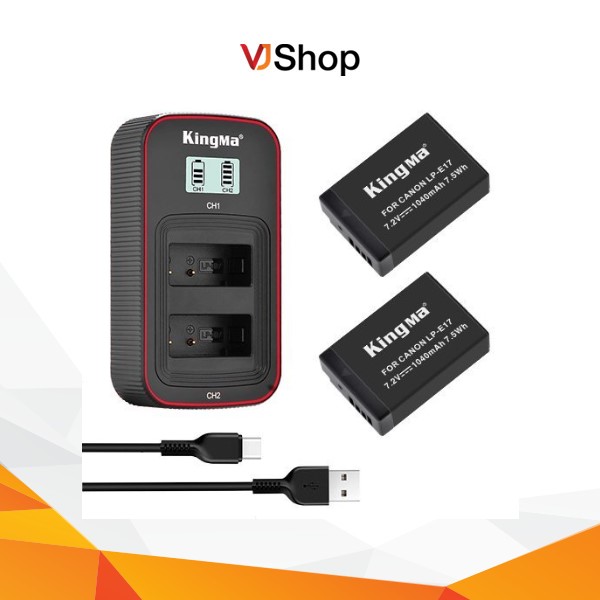 Bộ sạc đôi + pin Kingma LP-E17 chính hãng bảo hành 12 tháng