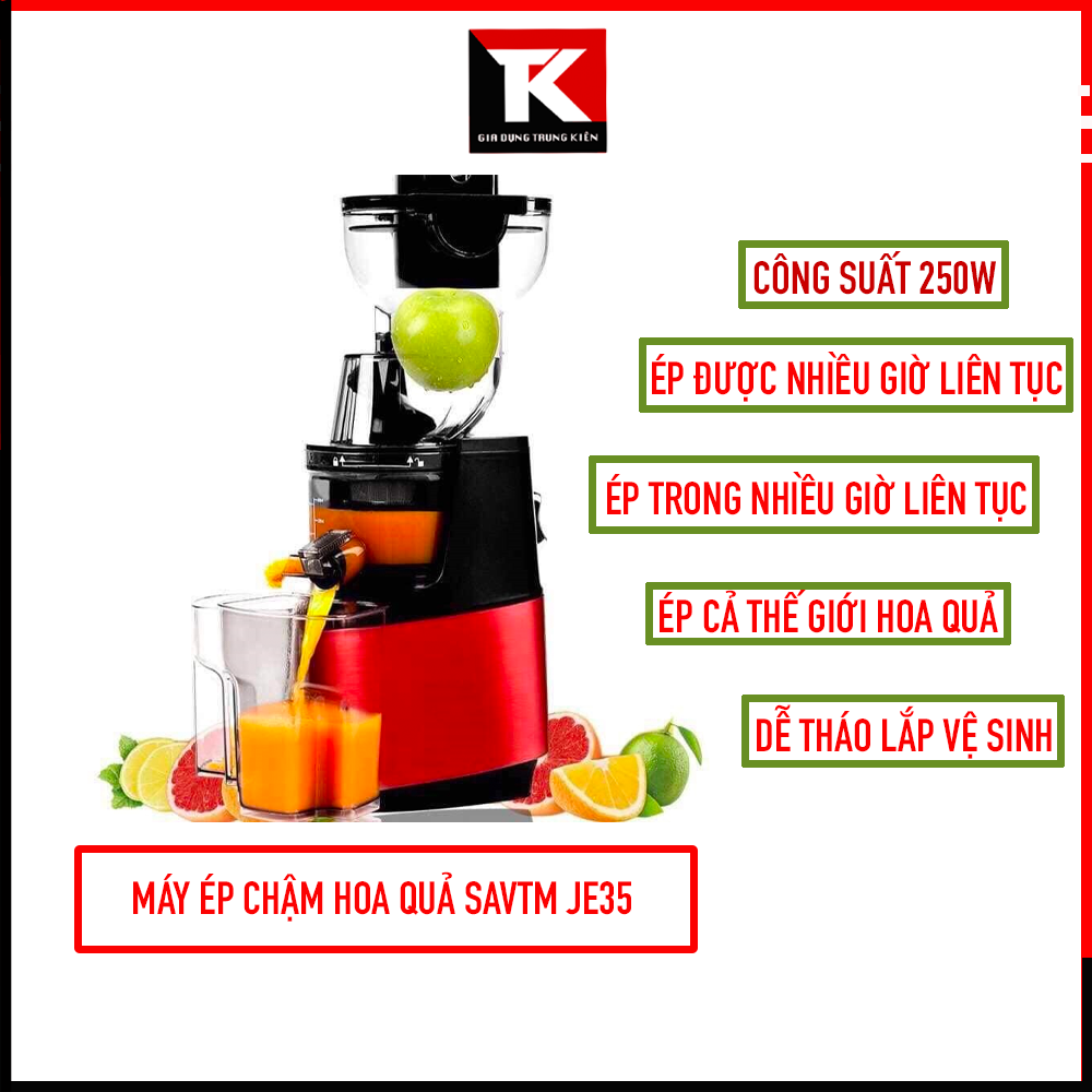 Máy ép chậm công nghiệp savtm je35 công suất lớn 250w - máy ép tất cả các loại hoa quả - bảo hành 12 tháng