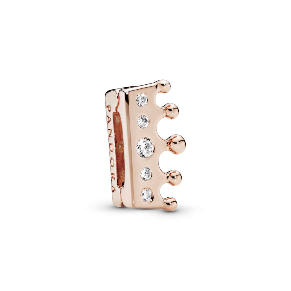 Pandora-Charrm dạng bấm hình vương miện màu hồng-Reflexion-787599CZ