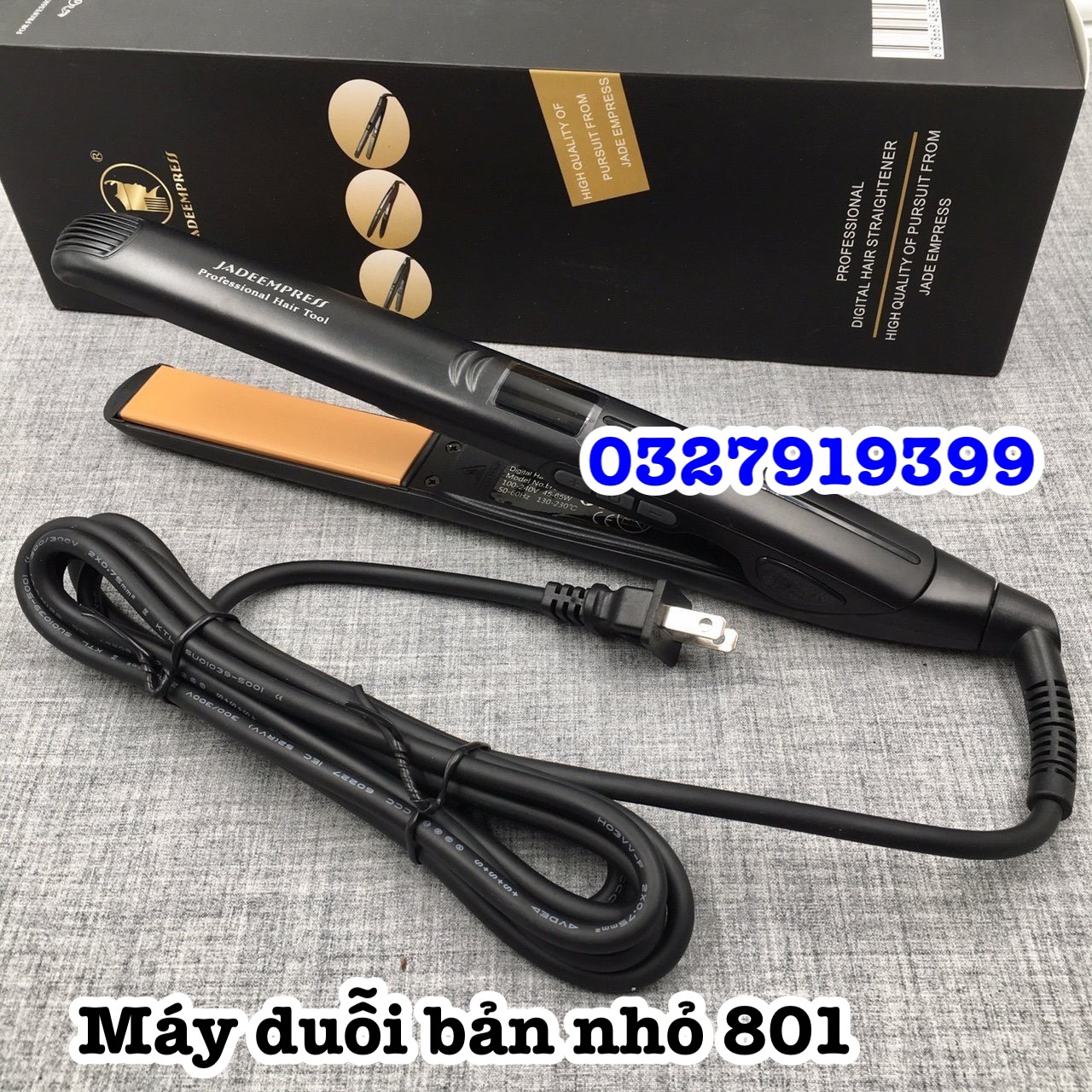 Máy duỗi tóc cao cấp jadeempress 801 bản nhỏ 2.5cm chống dính ceramic màn hình lcd tiện dụng cho làm thẳng uốn xoăn cụp