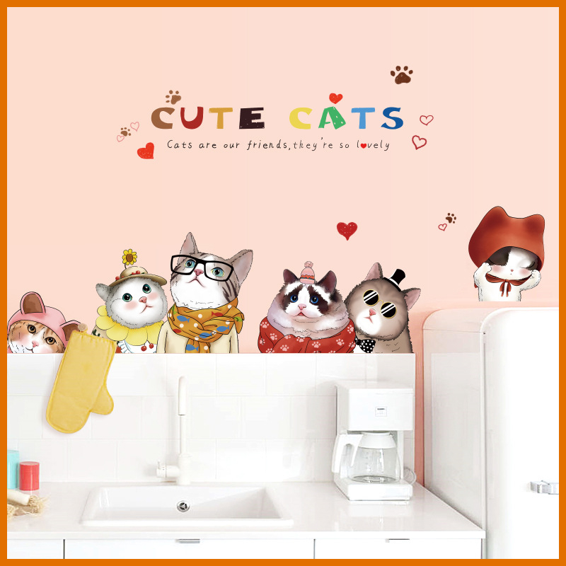 Decal dán tường meo cute hm92039