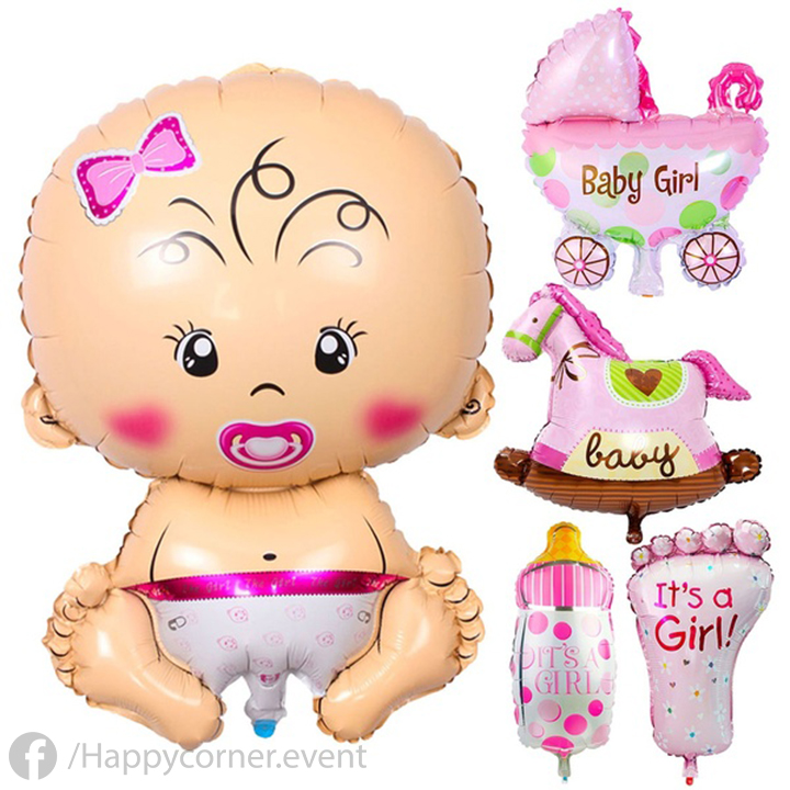 Set 5 Bong Bóng Tạo Hình Ngộ Nghĩnh Trang Tri Tiệc Cho Trẻ ( Màu Hồng & Xanh Dương)