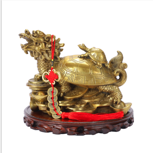 Tượng Rùa đầu rồng - Long quy cao 10cm nặng 0.5kg - Linh vật phong thuỷ bằng đồng thau 900047