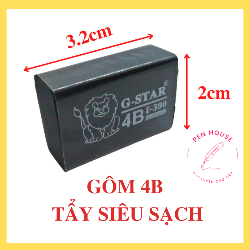 Combo 2 gôm đen 4B tẩy siêu sạch