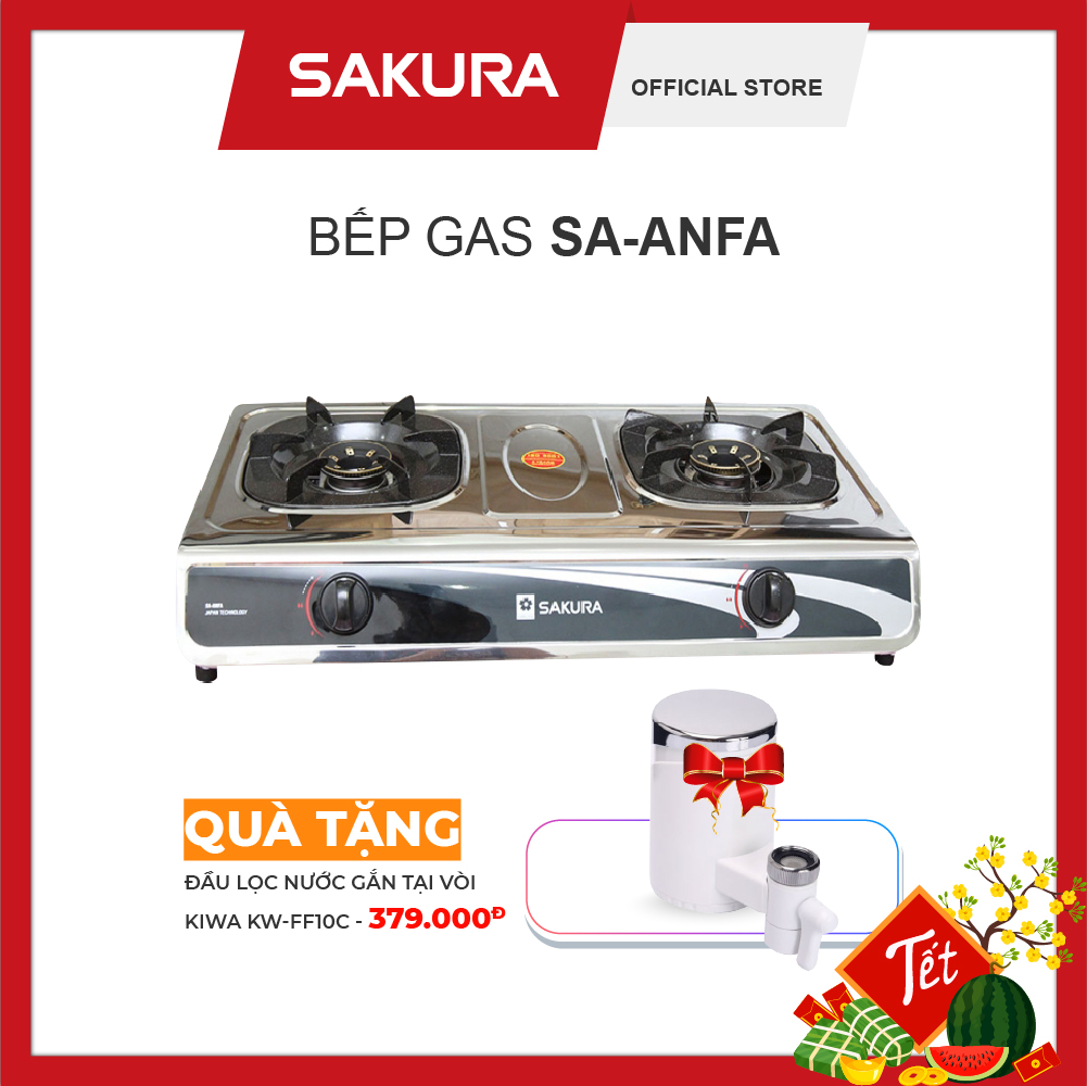 Bếp gas đôi sakura sa-anfa - bảo hành chính hãng 24 tháng