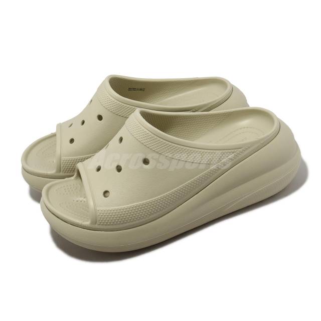 DÉP QUAI NGANG ĐẾ XUỒNG NHỰA ĐI MƯA CROCS BAND CRUSH SLIDE MẪU 2 CHO NỮ MÀU KEM