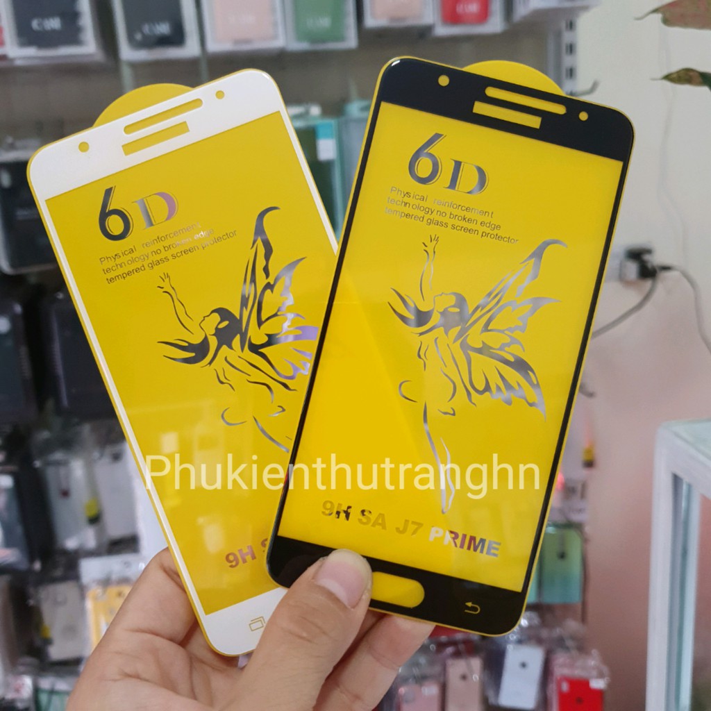 Kính cường lực Samsung J7 Prime full màn 6D thiên thần cao cấp, bo mép 2,5D, cảm ứng siêu mượt