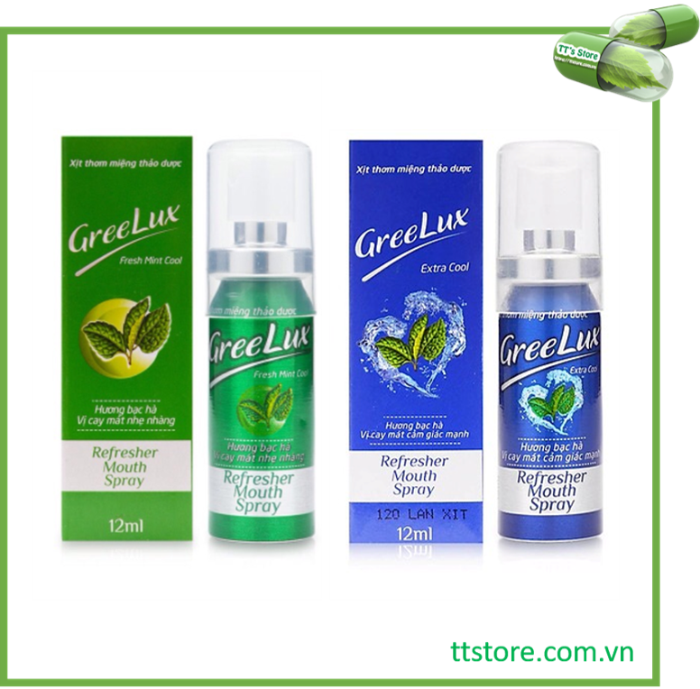 Xịt thơm miệng thảo dược greelux extra cool / fresh mint cool