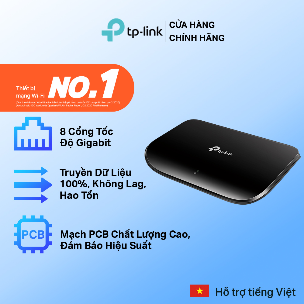 Bộ Chia Tính Hiệu TP-Link TL-SG1008D Switch để bàn Gigabi 8 Cổng 10/100/1000 Mbps - Hãng phân phối chính thức