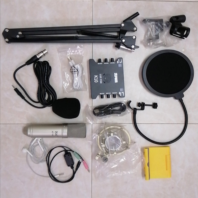 Combo bộ livetream thu âm ISK AT100+ Sound K10 full phụ kiện