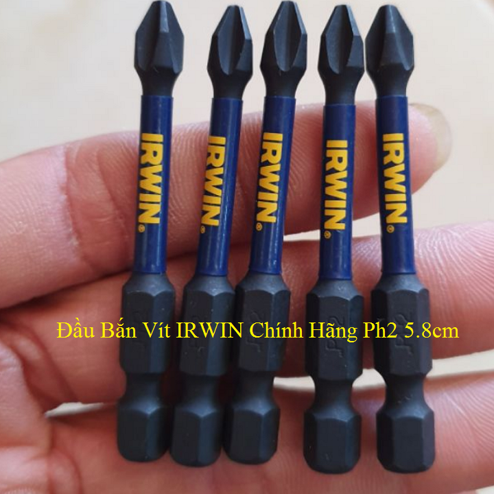 Bộ 5 đầu bắn vít irwin chính hãng cao cấp ph2 5.8cm