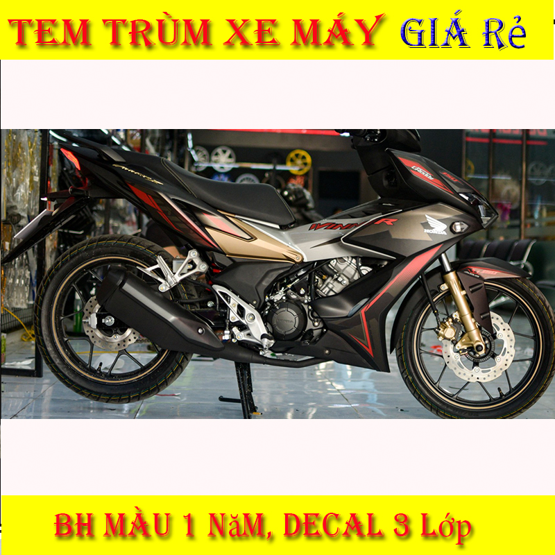 Tem Trùm Winner X Đen Nhám Đỏ Khỏe Khoắn