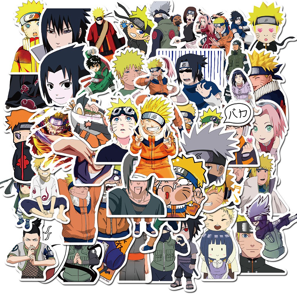 Set 50 sticker hình dán anime Naruto chống thấm nước