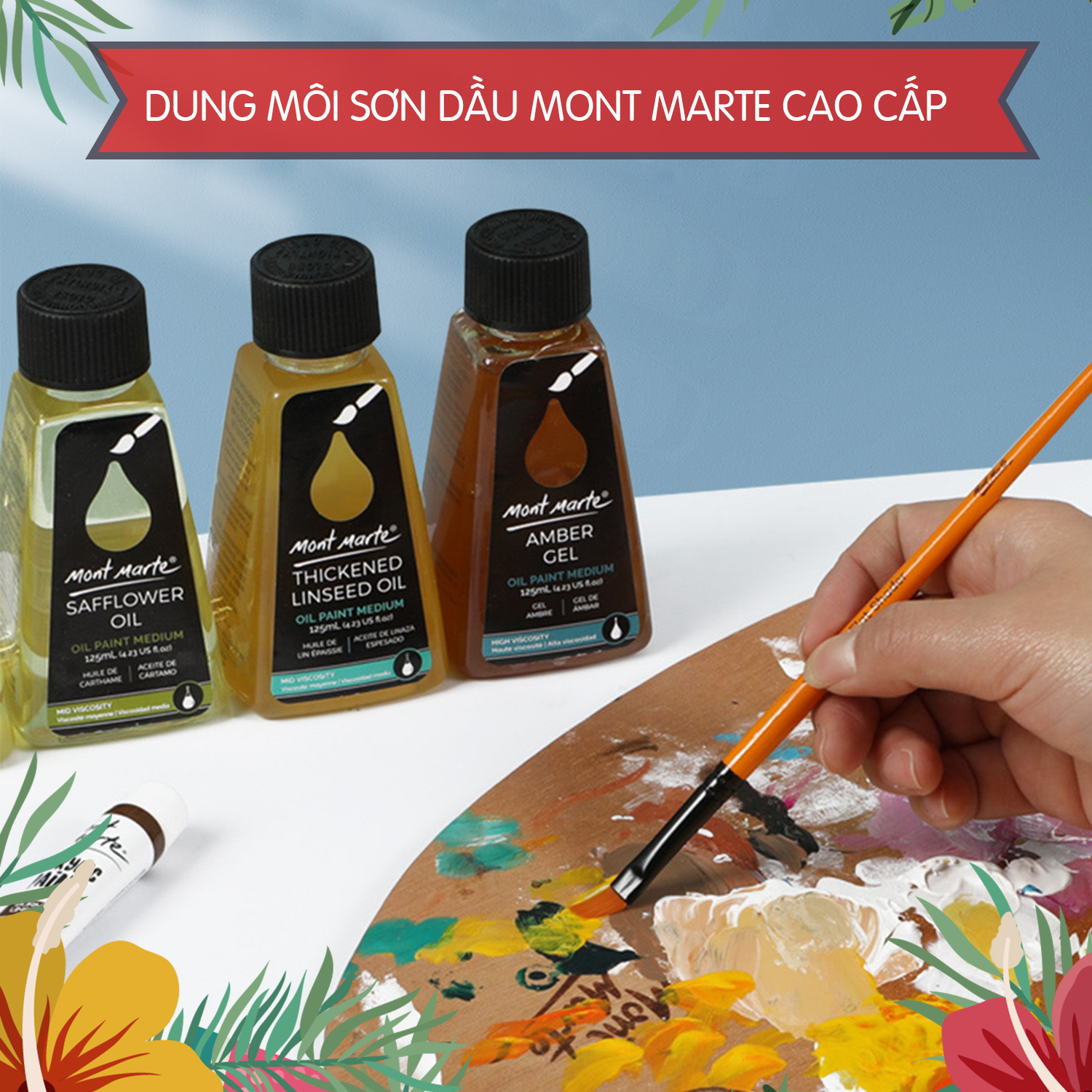 Dung môi dành cho màu sơn dầu mont marte 125ml