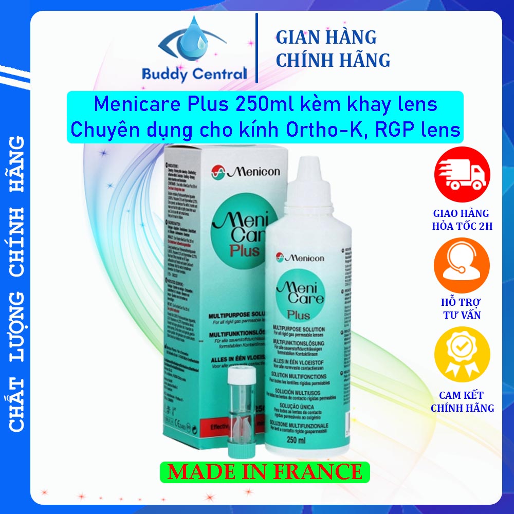 Dung dịch ngâm rửa lens kính áp tròng MeniCare Plus 250ml - Buddy Central