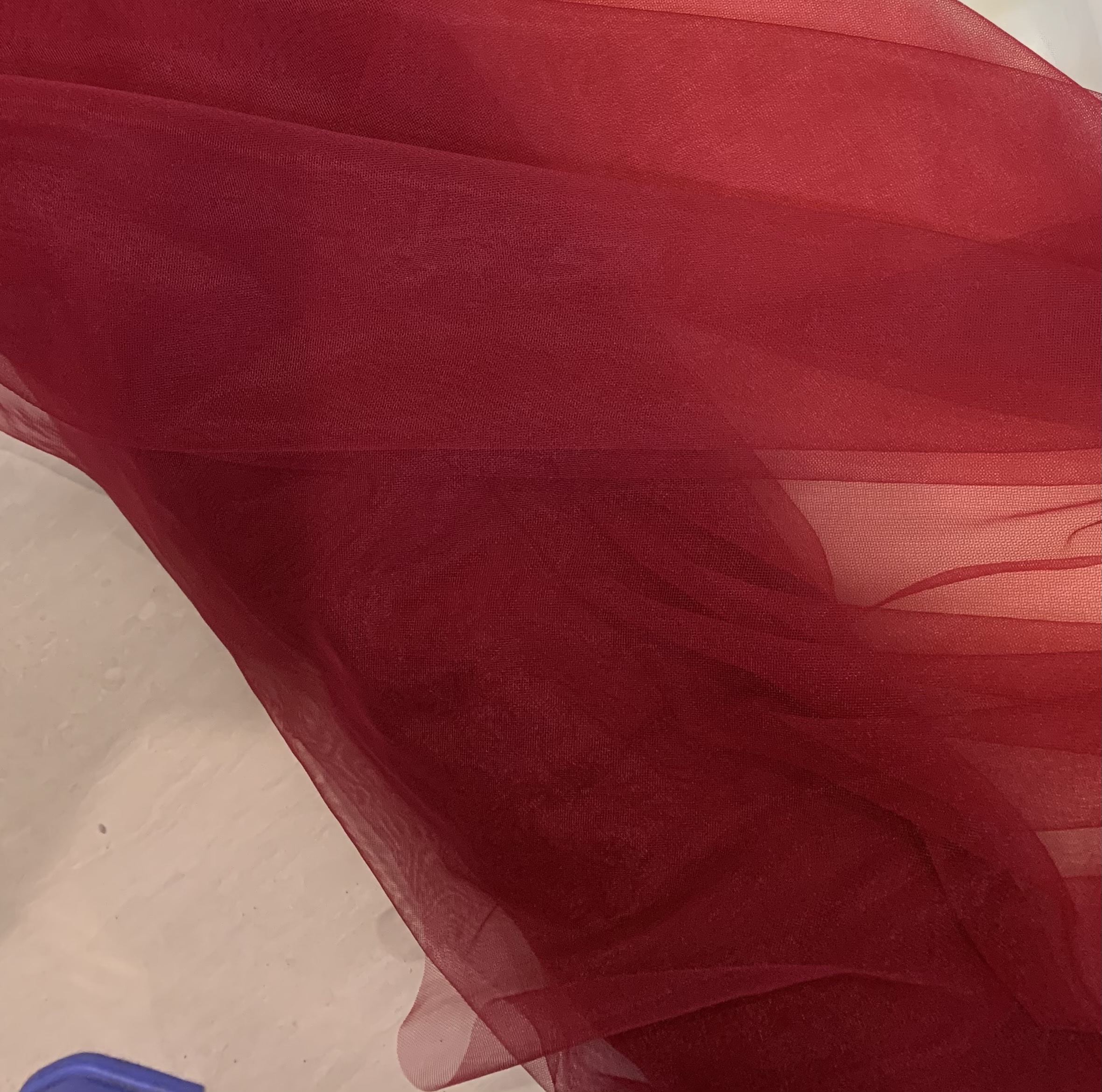 Vải voan lưới tutu mềm màu đỏ đô