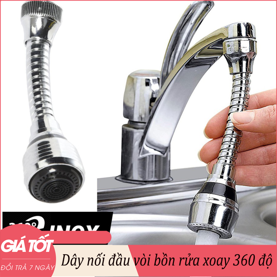 Đầu vòi rửa chén bát tăng áp điều hướng xoay 360 độ, chất liệu nhựa PVC, thiết kế nhiều lỗ nhỏ, diện tích xả nước lớn, rửa sạch hơn (Bạc)