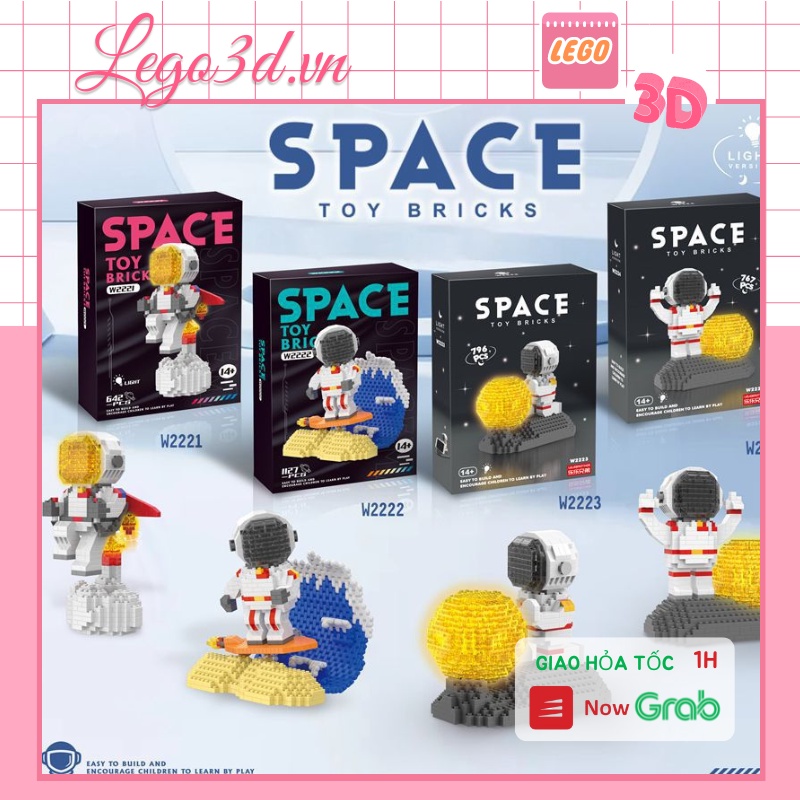 Đồ chơi lắp ráp le.go 3d có đèn mô hình phi hành gia spaceman