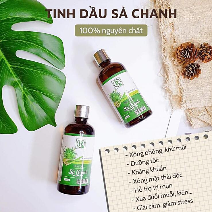 Tinh dầu sả chanh nguyên chất xông phòng đuổi muỗi - lọ 100ml