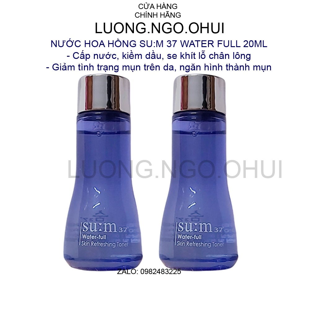 Lọ nước hoa hồng cho da mụn se khít chân lông cho da dầu nhờn Sum37 water full 20ml