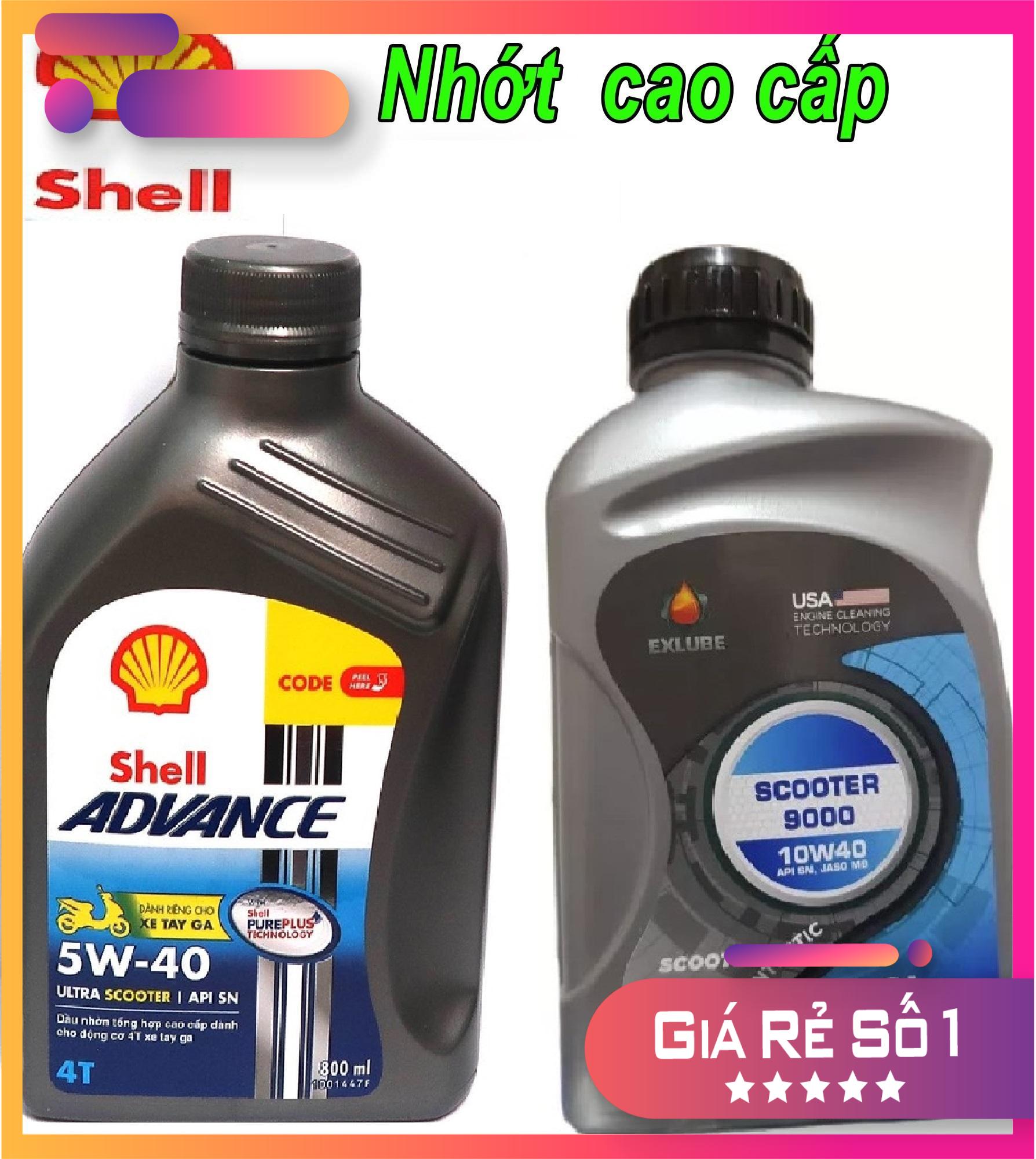 [FreeShip]Nhớt Exlube/Shell Scooter Ultra 5W40 0.8L tổng hợp 100%, nhớt cho xe tay ga Exlube/shell u