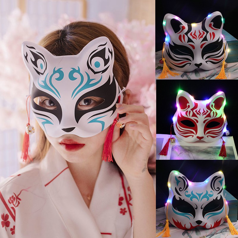 Mặt nạ cáo có đèn led-mặt nạ cáo, hóa trang cosplay nhật bản,mặt nạ hóa trang cáo hồ ly anime nhật bản siêu hot.