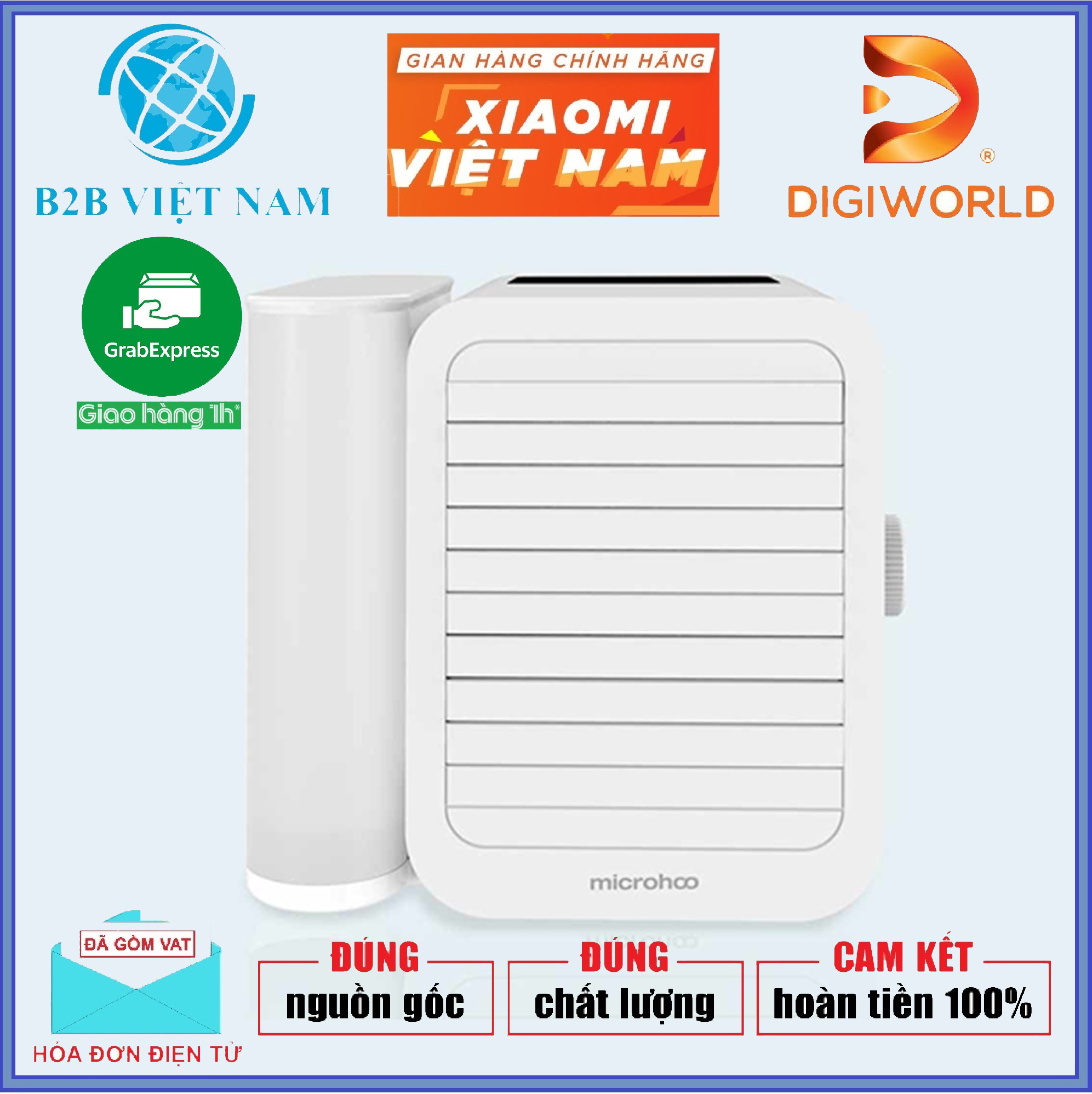 Quạt điều hòa hơi nước Xiaomi Microhoo 3 Trong 1 có màn hình cảm ứng.