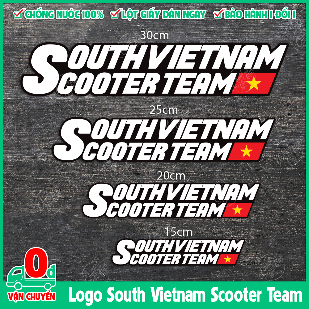 Tem logo decal tem xe sticker South Vietnam Scooter Team SVST hội nhóm xe tay gas dán trang trí xe m