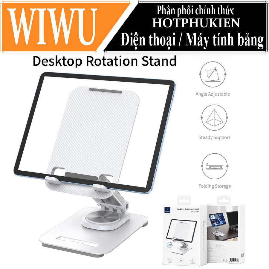 Giá đỡ kệ đỡ cho iPad Tablet máy tính bảng xoay 360 độ hiệu WIWU Destop