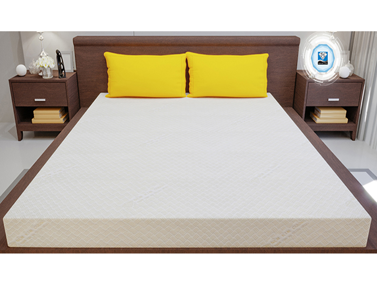 [Trả góp 0%] (FREE SHIP ) Nệm cao su Kim Cương 100%  thiên nhiên 1m4x2mx10cm  Nệm cao su kim cương thoáng mát Đàn hồi tốt