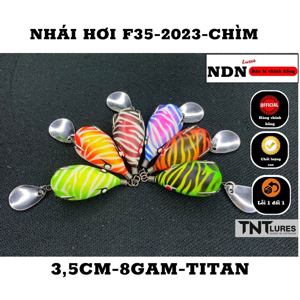 Mồi lure nhái hơi f35 2023 tnt lures 8gam titan action chìm/ lửng