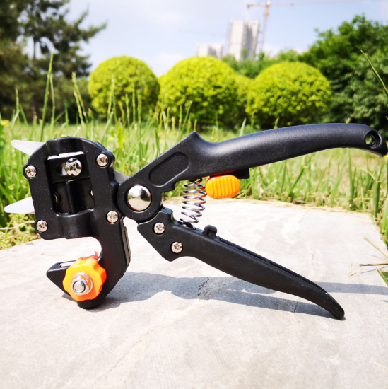 Kéo ghép cành đa năng chuyên dụng 3 lưỡi U V Ω (đen), 2 đầu cắt: cắt thông thường và cắt mối ghép