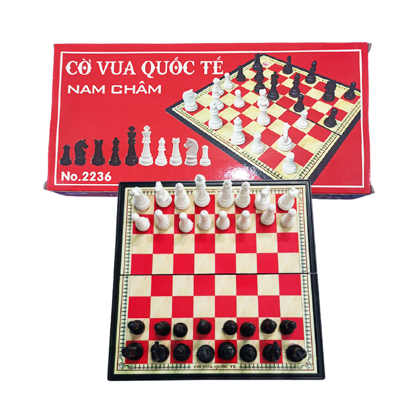 Raffer Đồ chơi giải trí bộ cờ vua nam châm gấp gọn bằng nhựa 28 x 29 cm cỡ to loại đẹp – Tăng khả năng tâp trung và rèn luyện tư duy