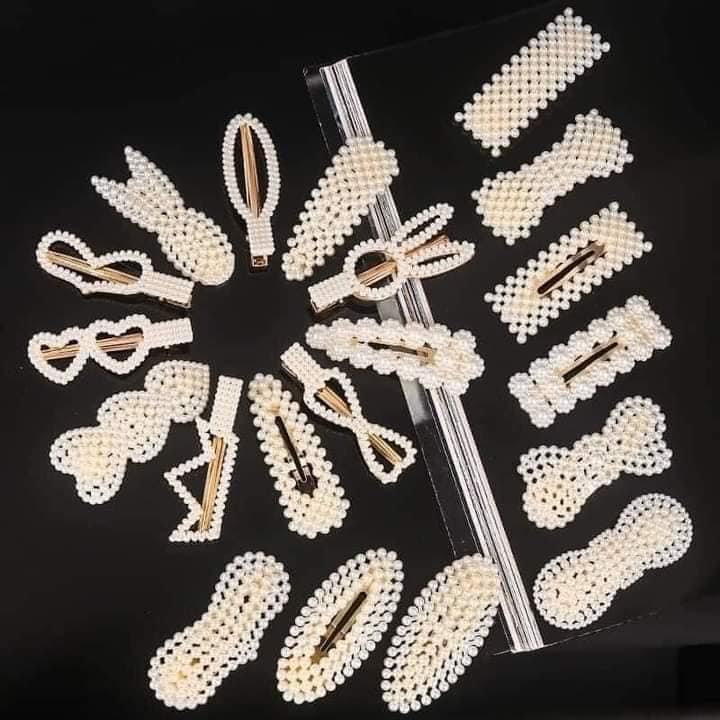 1set 20c)Kẹp tóc ngọc trai nhiều mẫu cho bạn gái - ngọc trai nhân tạo SET 20 CÁI