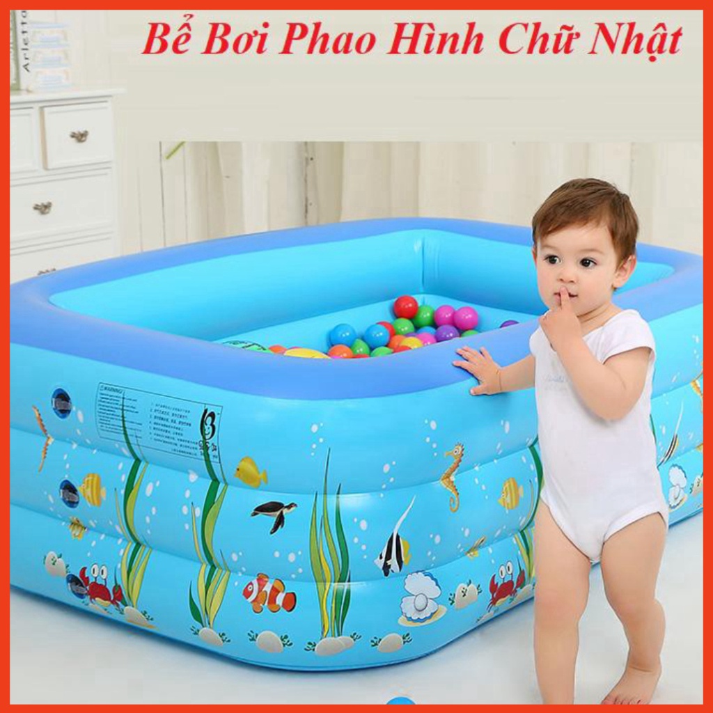 Bể bơi cho bé- hồ bơi trẻ em-hồ bơi-hồ bơi cho bé hồ bơi gia đình bơm hơi tại nhà 3 tầng nhiều kích thước, chất liệu dày dặn, bền đẹp, cao cấp, đáy chống trượt an toàn, không sợ đuối nước cho bé