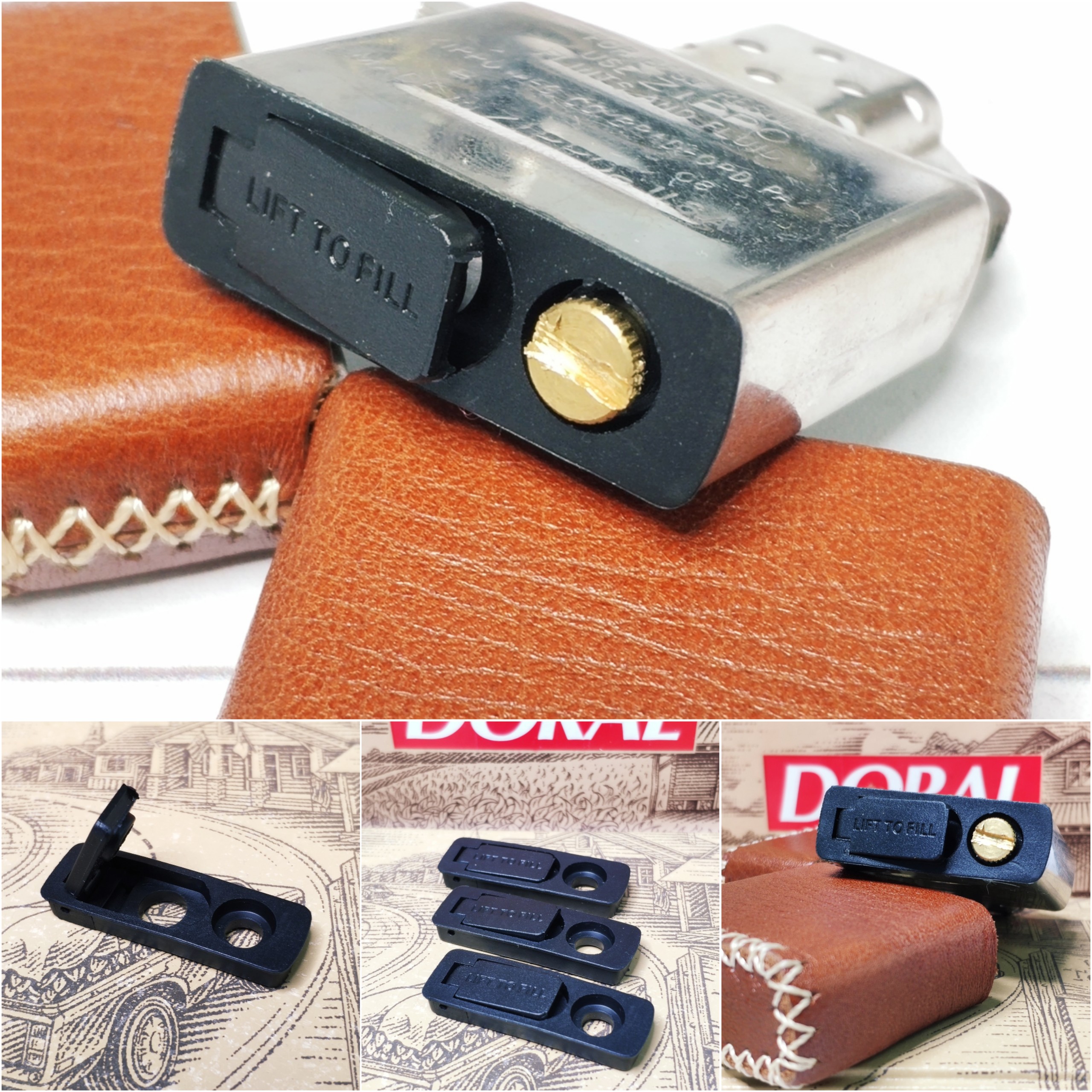 Phụ kiện đít nhựa giữ kin xăng cho bật lửa zippo