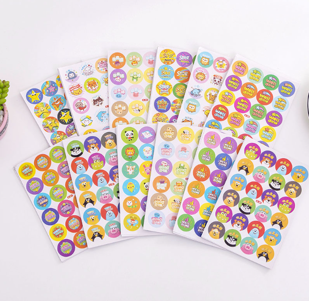  Sét 10 Tờ Sticker khen thưởng học sinh dán sổ cute dễ thương 