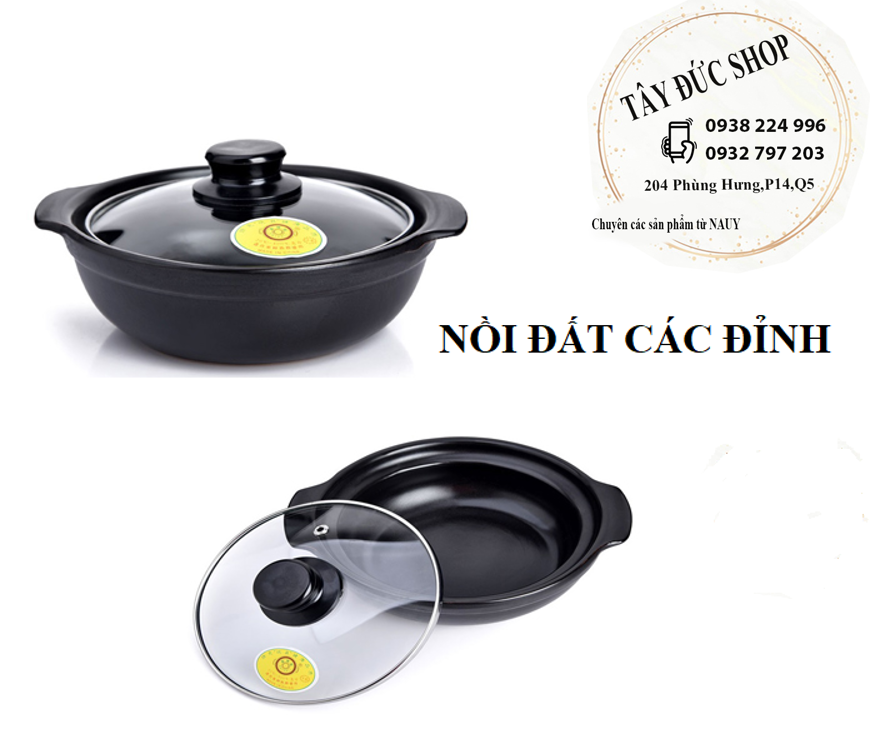 NỒI ĐẤT ĐEN ĐỈNH 6 NẤU MÌ CAY, KHO THỨC ĂN