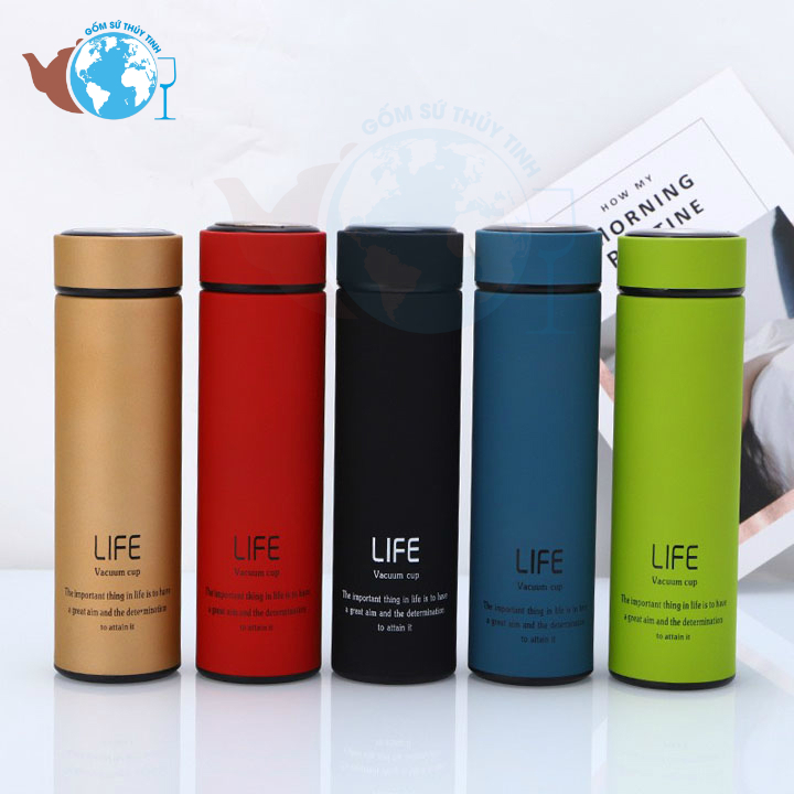 [HCM]BÌNH GIỮ NHIỆT INOX LIFE  500ML CÓ NẮP LÕI LỌC RẤT TIỆN LỢI - BÌNH CHẤT LƯỢNG