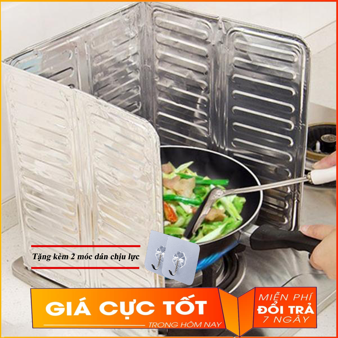 Tấm chắn dầu mỡ cho nhà bếp tiện dụng, Tấm Chắn Chống Dầu Mỡ Và Gió Cho Bếp Ga
