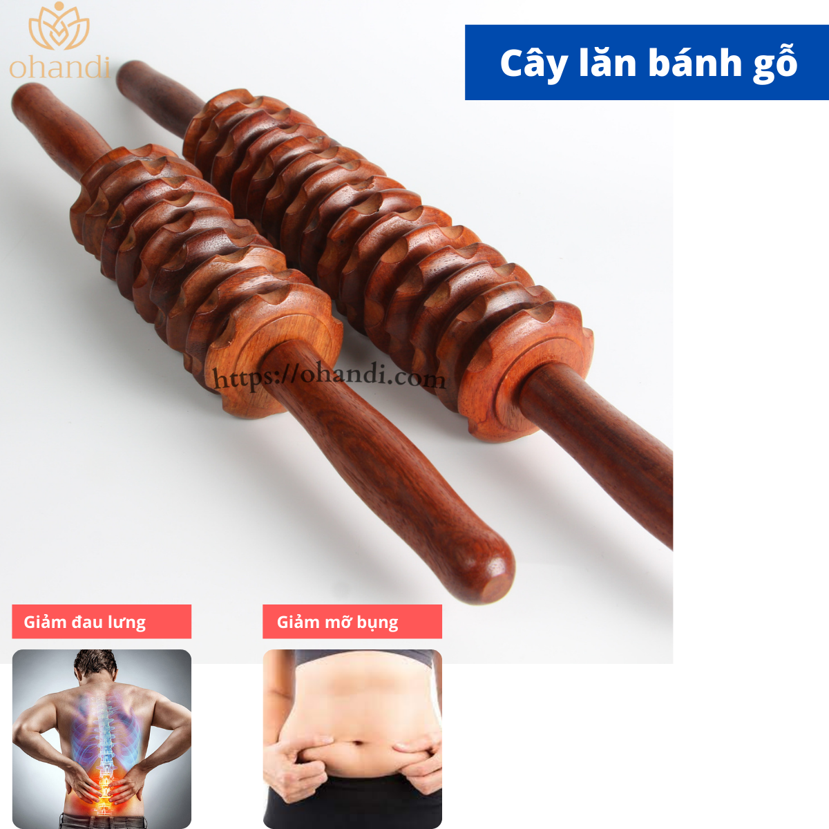 Cây lăn mát xa lưng và lăn bụng
