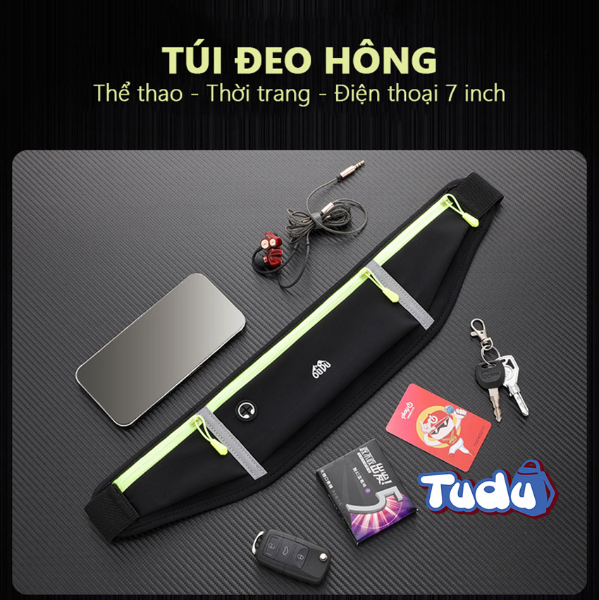 Túi bao tử nam nữ, túi đeo hông chạy bộ phản quang, túi đeo hông thể thao đựng điện thoại, túi đựng điện thoại 7 inch, vải dù chống nước, tui bao tu nam nu, tui dung dien thoai nam nu cn315