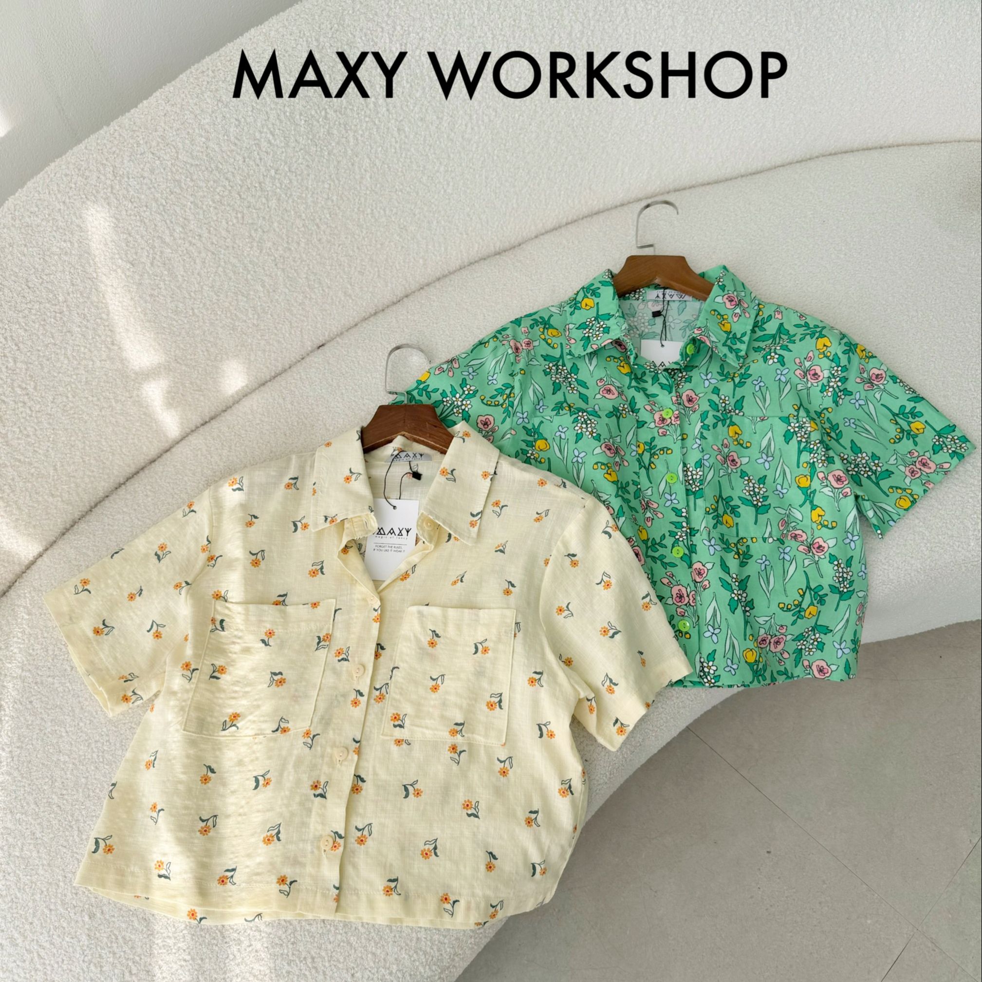 Áo sơ mi tay ngắn dáng croptop năng động Short Crop Shirt Maxy Workshop
