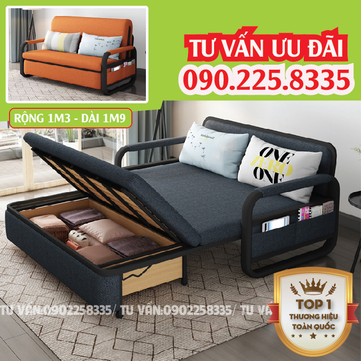 [Trả góp 0%]Sofa giường hiện đại đa chức năng Giường gấp gọn thành ghế sofa có ngăn chứa đồ bên dưới đệm