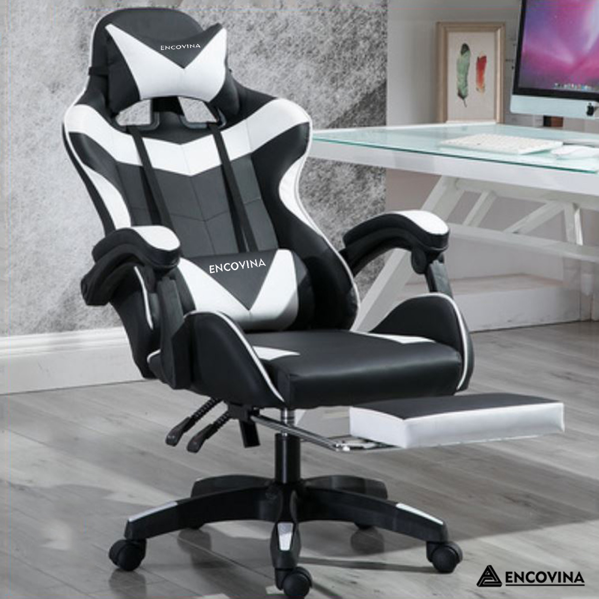 Ghế gaming 2 in 1 - ghế chơi game kèm massage lưng cao cấp - gối tựa cổ & lưng, đệm cao su, bọc da pu cao cấp, khung thép siêu bền - điều chỉnh độ cao, ngả lưng 135°, xoay 360° - phân loại