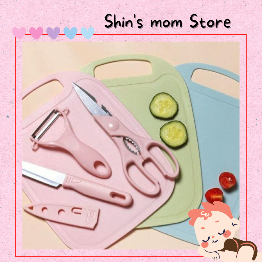 Bộ dao thớt 5 món chế biến ăn dặm cho bé